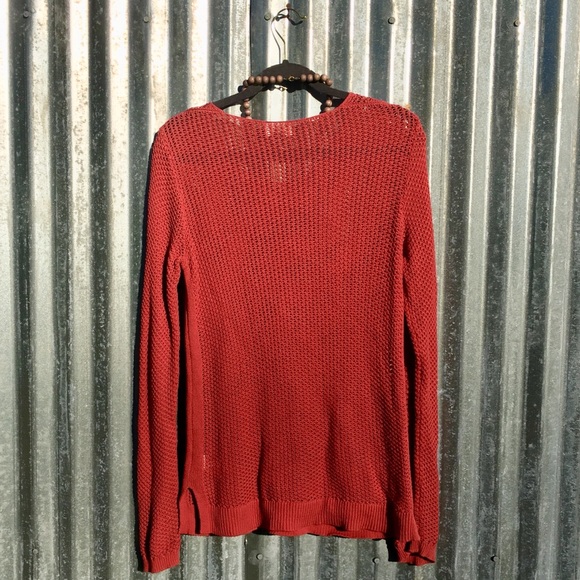 Crochet sheer sweater•medium•coral•EUC - Picture 5 of 5